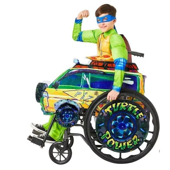 Teenage Mutant Ninja Turtles Pizza Van Adaptive Wheelchair Cover Halloween  New - Picture 1 of 6